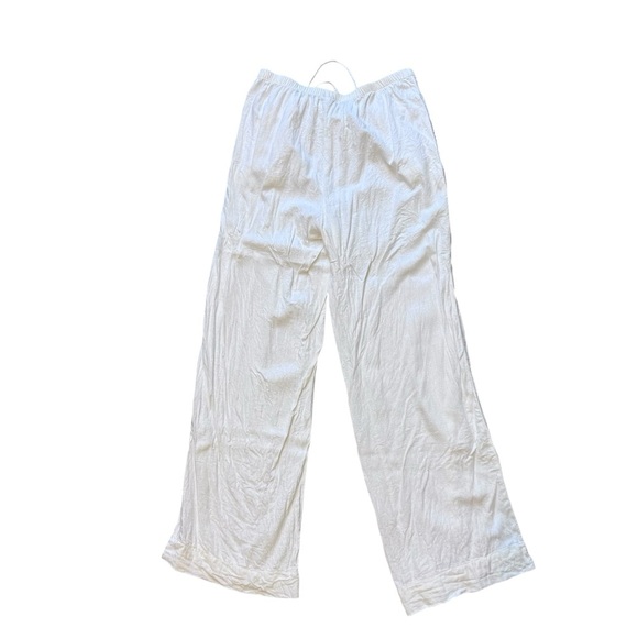 A New Day Woman’s White Mid rise Wide Leg Lightweight Linen Pants Size Medium - Picture 10 of 12